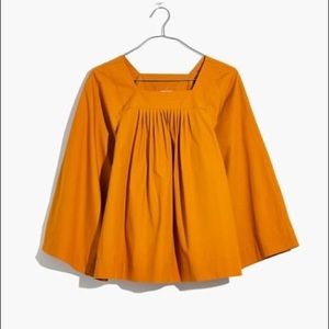 Madewell Golden Yellow Square Neck Blouse